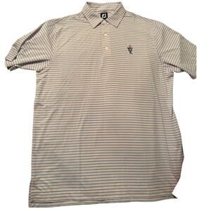 Men's Light Pink / Blue / White Striped Footjoy FJ Golf Polo Size XL